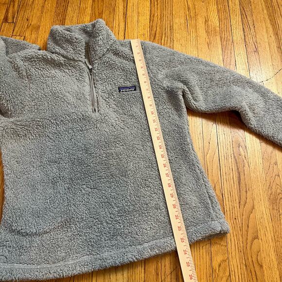 Patagonia Fleece Womens Medium Los Gatos Jacket Grey Fluffy Quarter Zip Coat - Picture 8 of 8